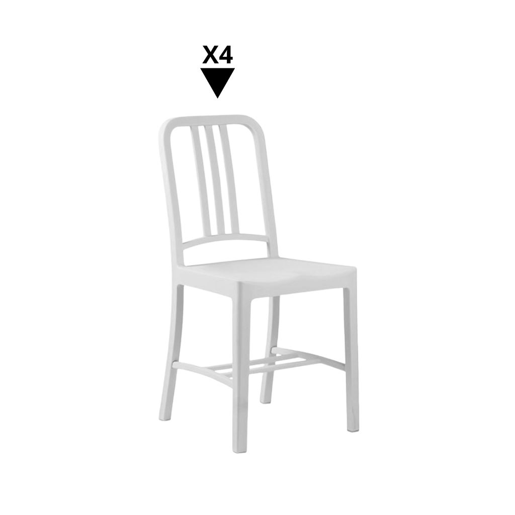 Pack 4 Sillas Navy Gris Claro