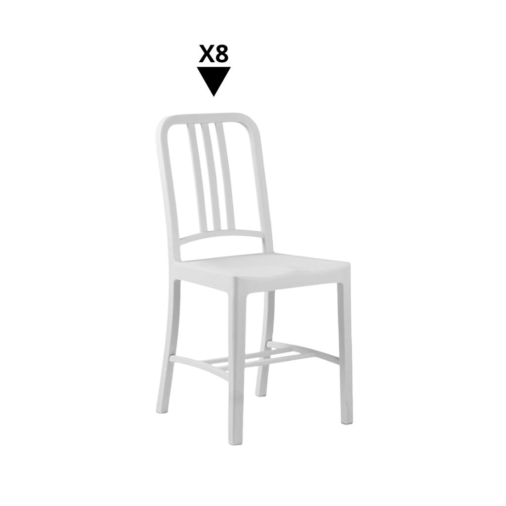 Pack 8 Sillas Navy Gris Claro