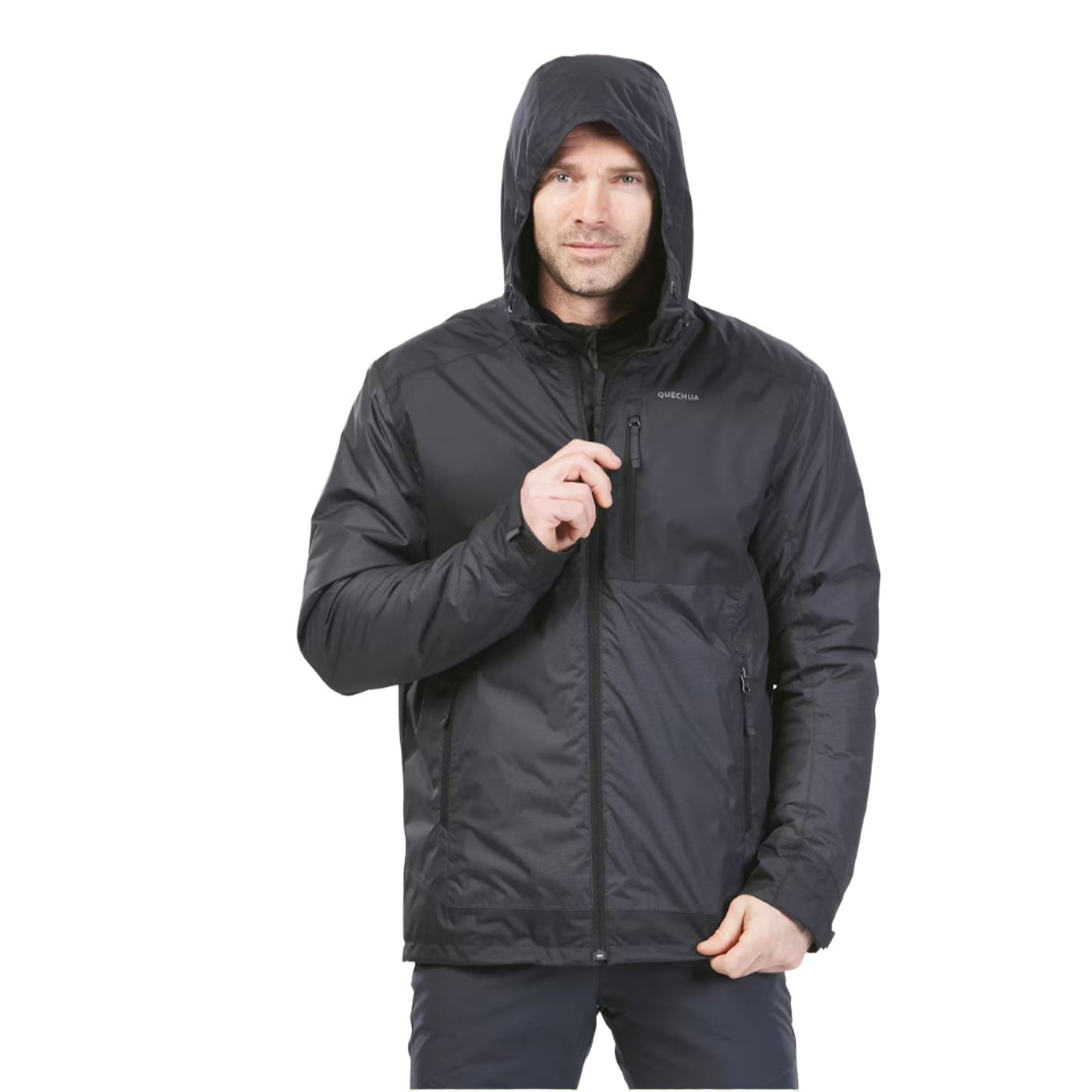 CHAQUETA IMPERMEABLE NIEVE SH100 X-WARM HOMBRE QUECHUA NEGRO