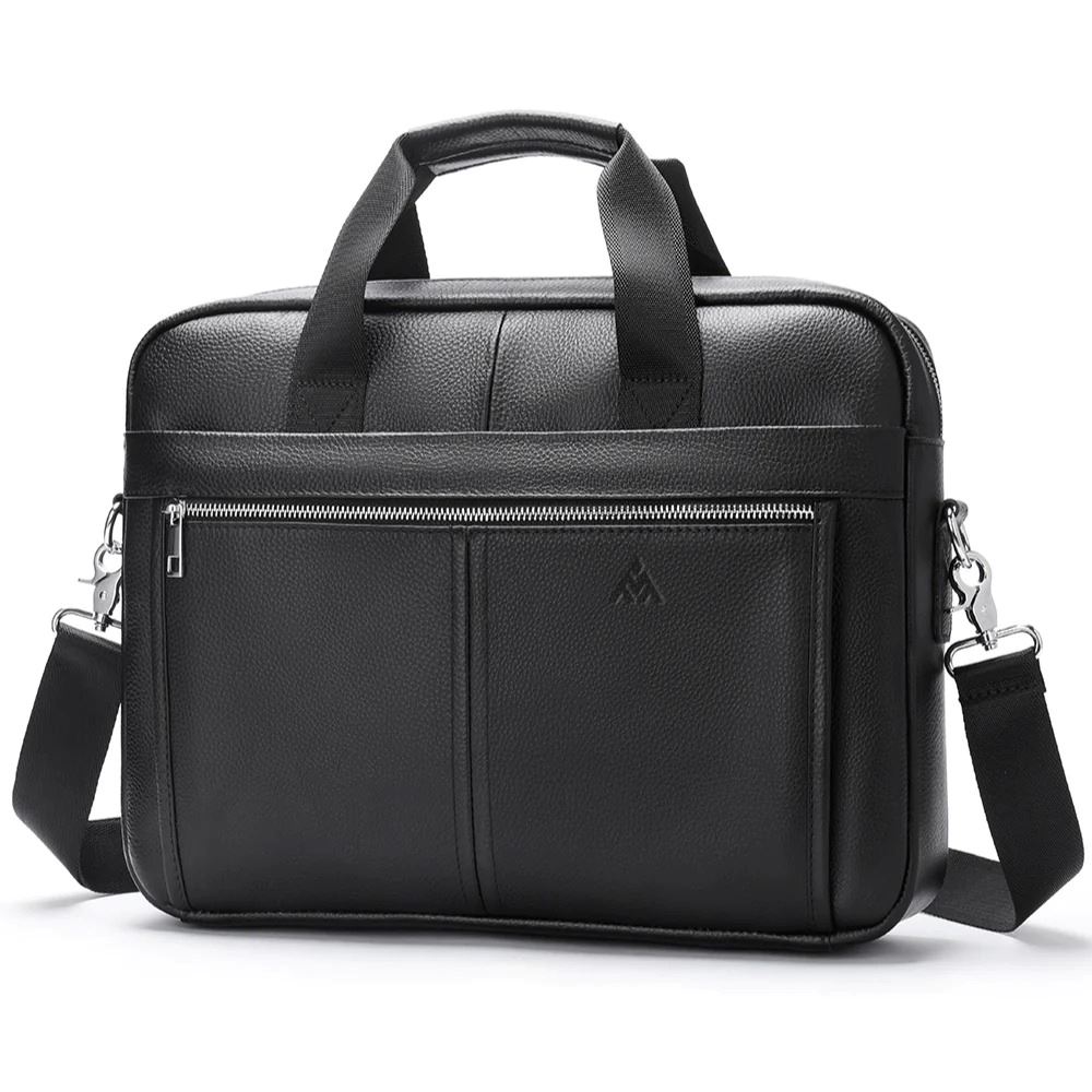 Maletín de Cuero Vacuno Aldebarán 8572 (Laptop 14") Negro