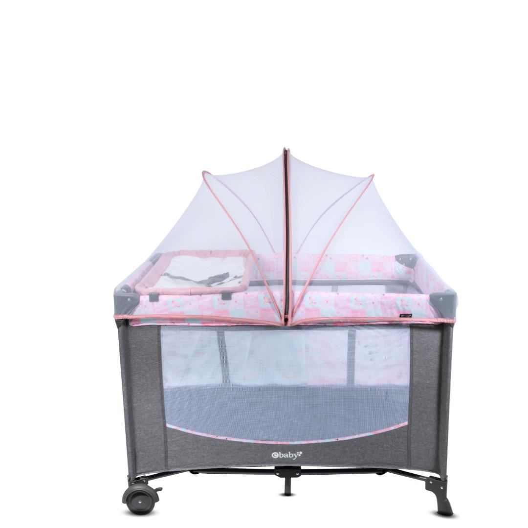 Cuna Corral «NELA» Light Pink con Colchón