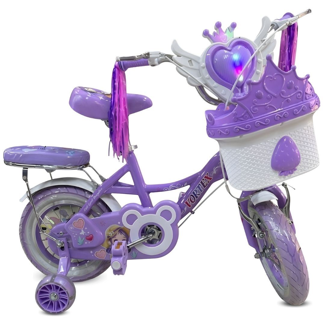 Bicicleta Campera para Niña Aro 12 «NERY» con Canasta Purple