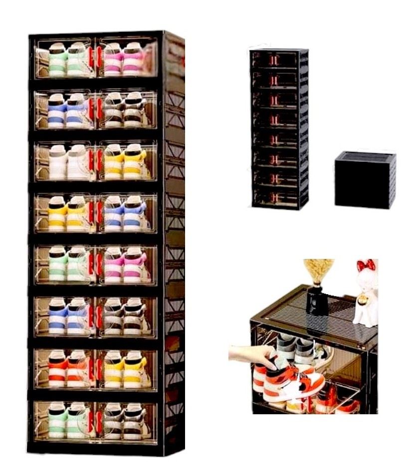 Zapatera plegable Premium 8 pisos doble compartimento