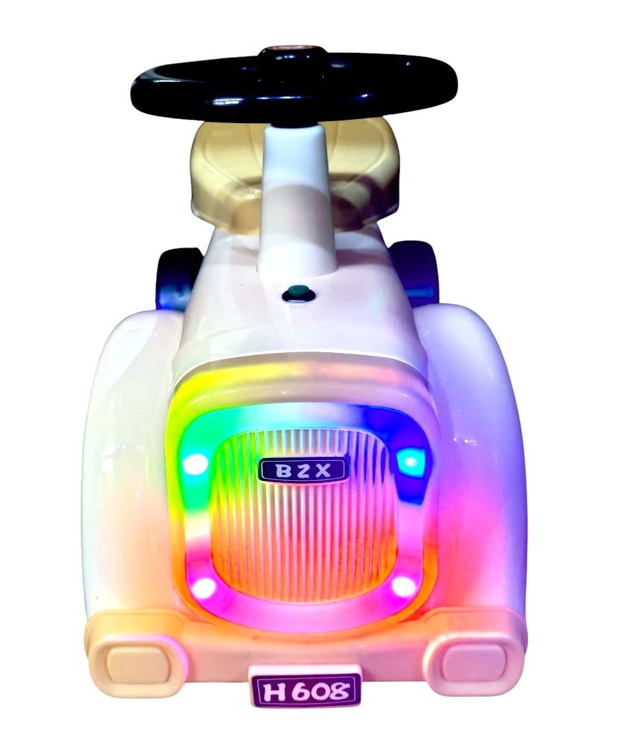 CARRITO DE  ARRASTRE MODELO VINTAGE COLOR BEIGE CON LUCES Y SONIDO. BUGGY CORREPASILLOS