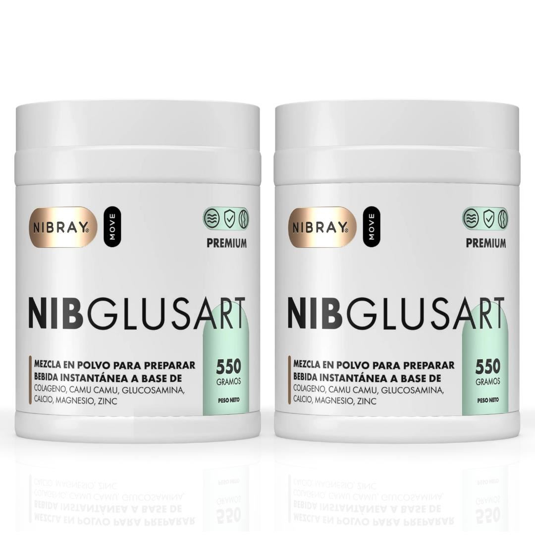 Colageno Hidrolizado con Glucosamina 550 gr Pack 2 Potes NibGlusart Premium
