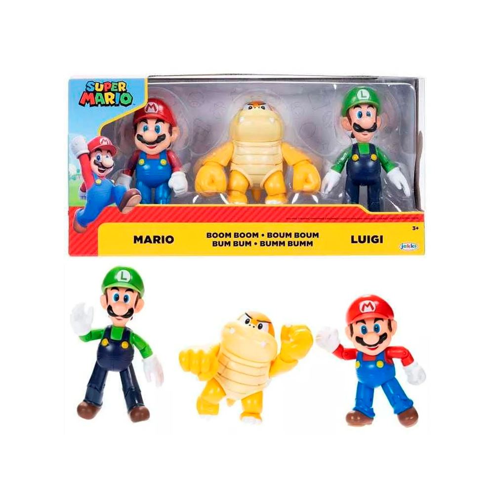 Nintendo Set de 3 figuras de accion de Mario Luigi Boom Boom