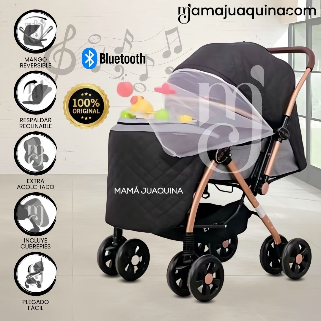 Coche Cuna Musical con Bluetooth «NEW SUMMER» Black
