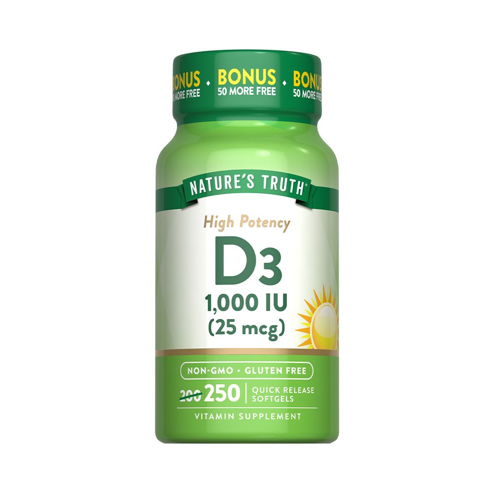Vitamina D3 1,000 UI – 250 cápsulas Nature's Truth