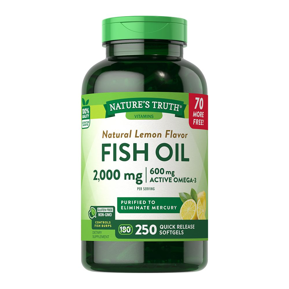 Omega 3 Fish Oil 2000mg 250 Caps. Nature's Truth