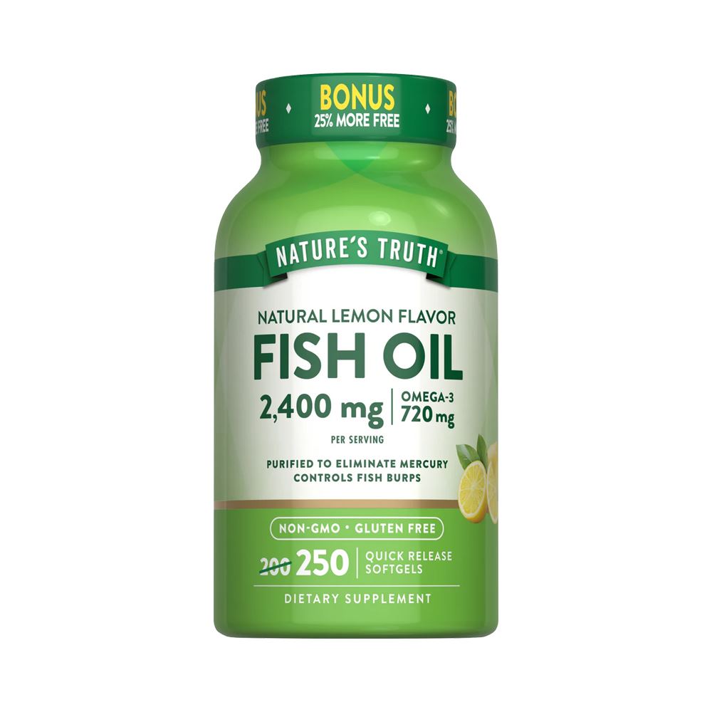 Omega 3 Fish Oil 2400mg 250 Caps. Nature's Truth
