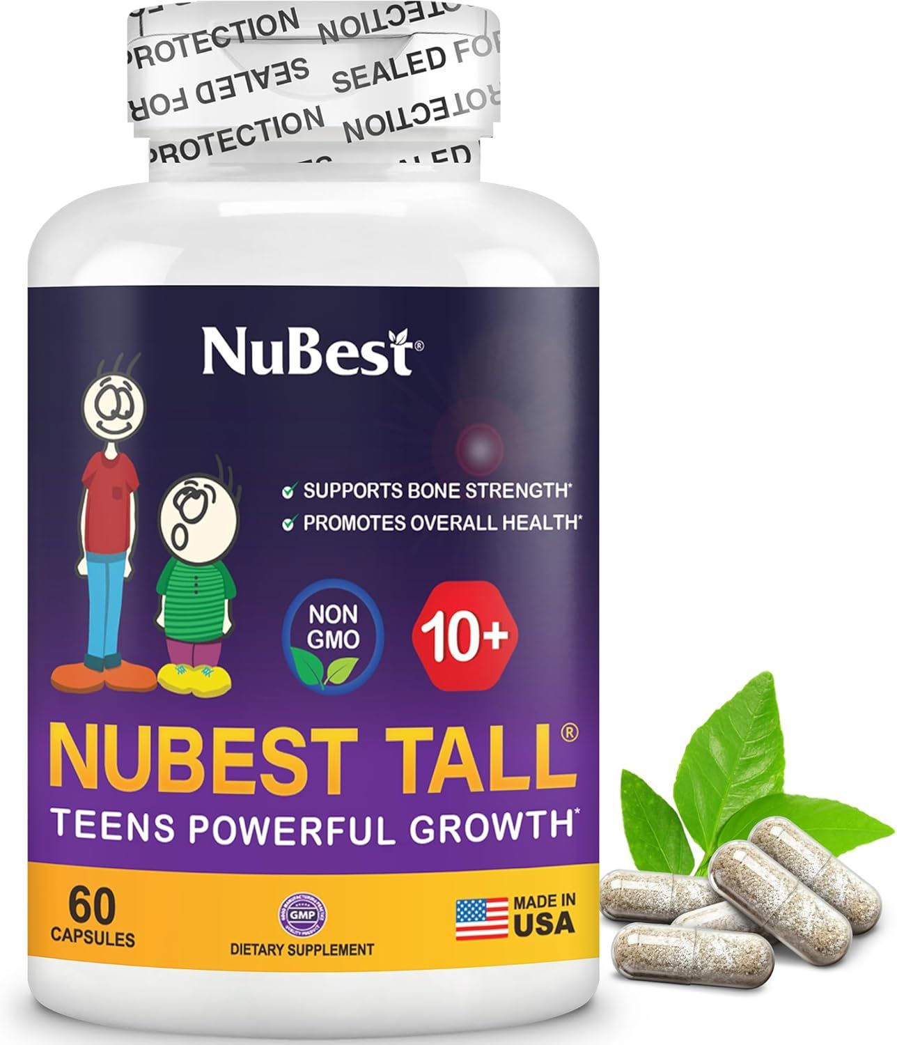 NuBest Tall Teens Powerful Growth | Suplemento Nutricional para Adolescentes | 60 Cápsulas | Desde 10 Años