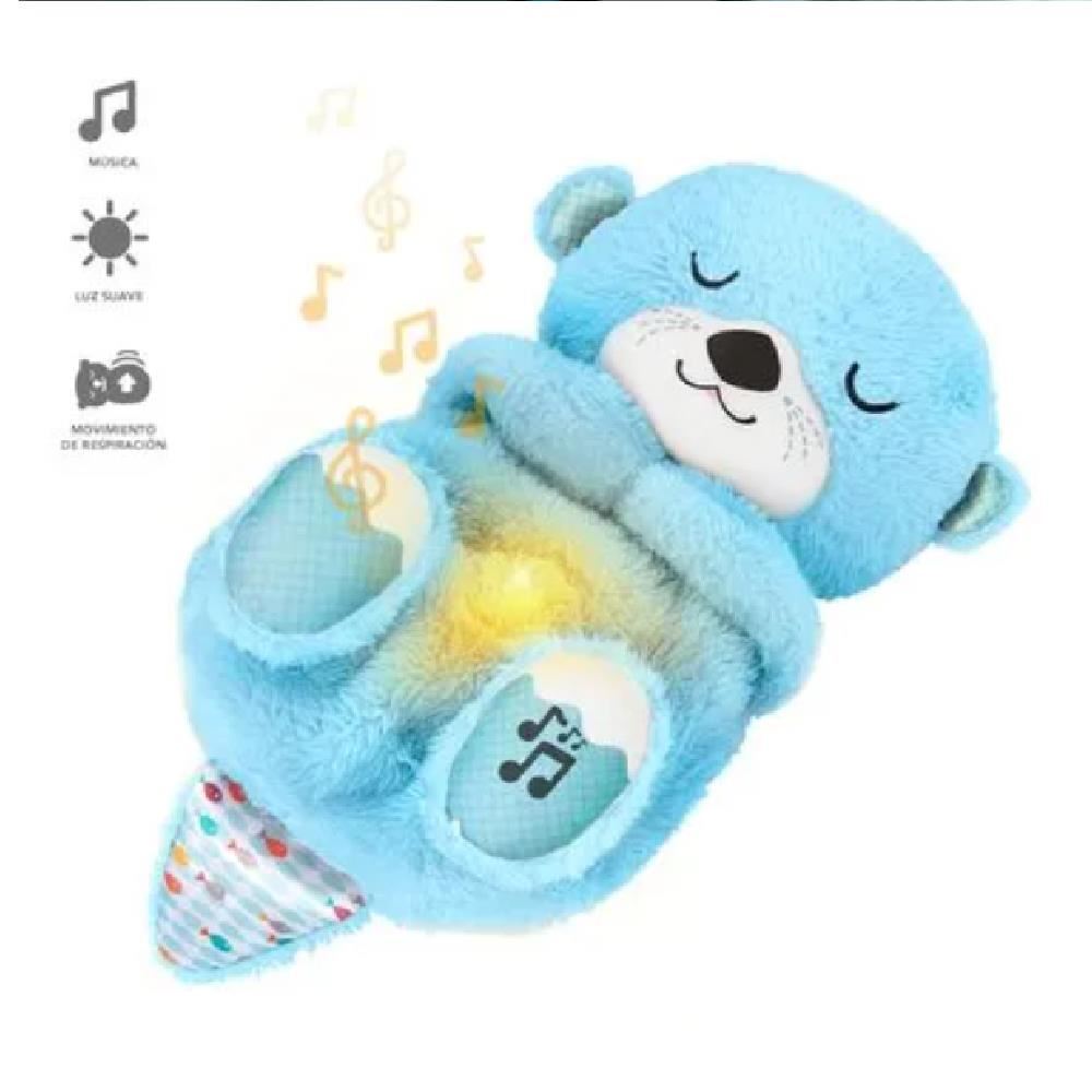 NUTRIA DORMILONA QUE RESPIRA - PELUCHE SENSORIAL MUSICAL CELESTE