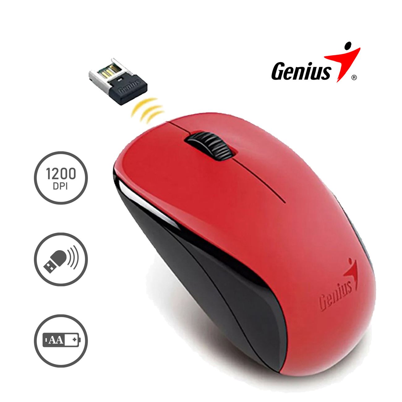 MOUSE GENIUS NX-7000 WIRELESS BLUEEYE RED