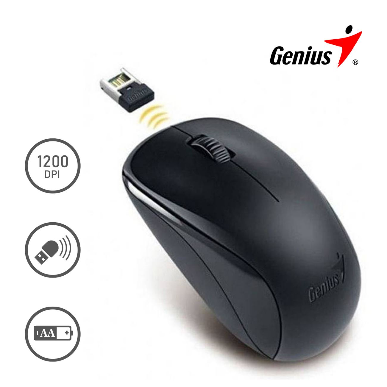 MOUSE GENIUS NX-7000 WIRELESS BLUEEYE BLACK