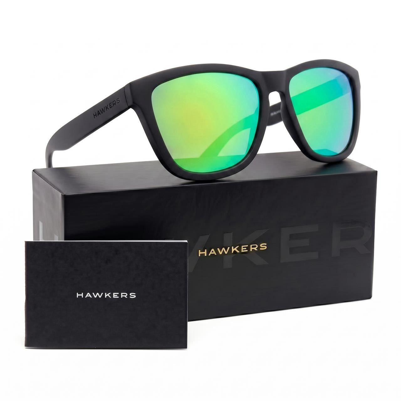 Lentes de Sol Hawkers One O18TR02 Negro Mate Verde Espejado Talla 54mm