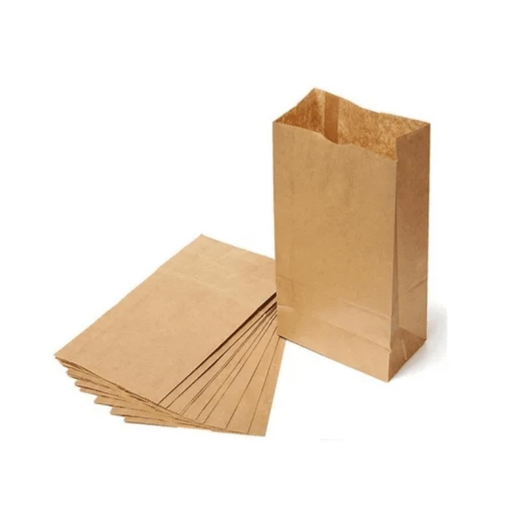 Pack Bolsa de Papel Kraft con Fuelle Lateral #20  x100und 38x21x12.5 cm