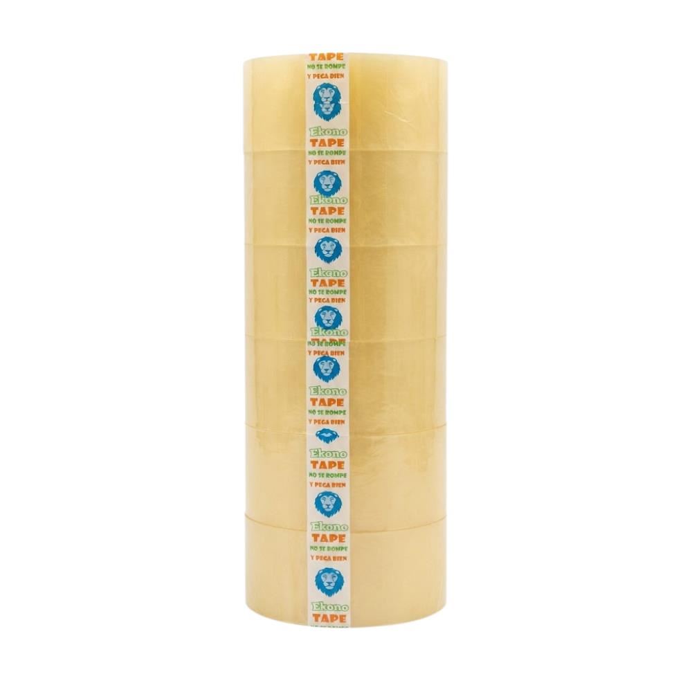 Cintas de Embalaje Transparente Ekono Tape 45mm x 100 metros (110 yd) Rollo x 6und