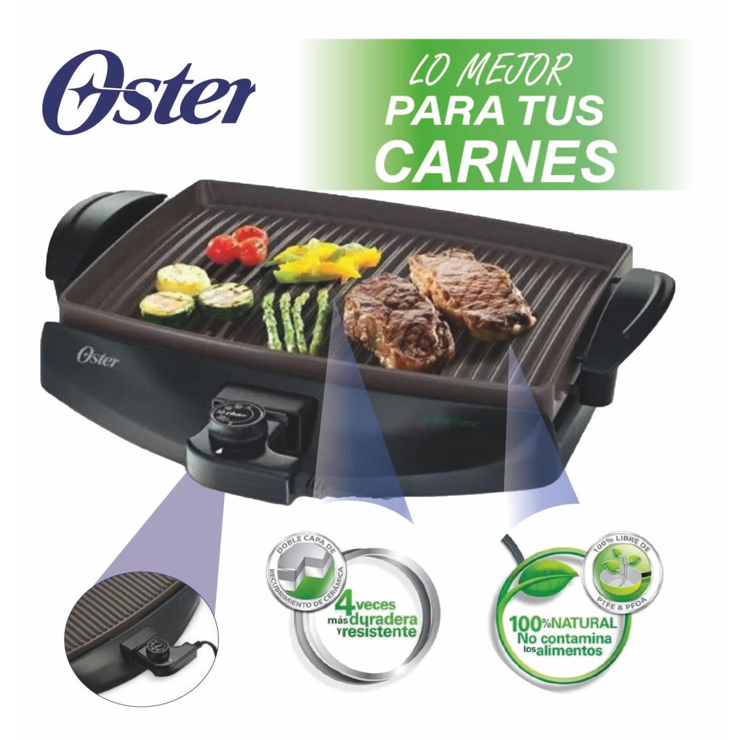 Grill Parrilla eléctrica Oster con Bioceramic CKSTGR4768