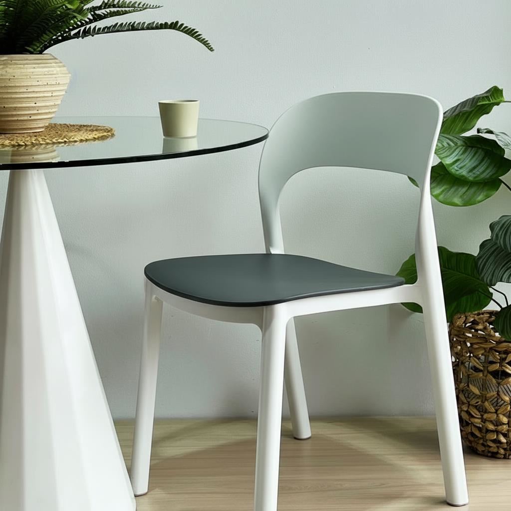 Silla Ona SB Blanca/Gris Oscuro - Ziyaz