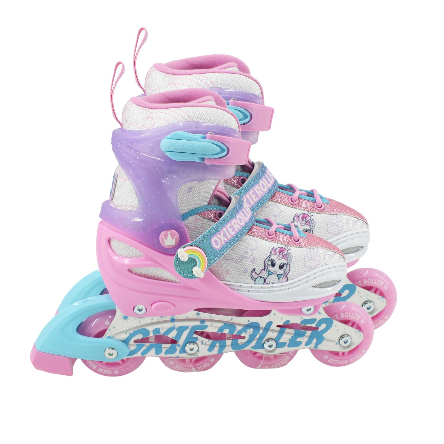 Patines lineal oxie roller ajustable S 31-34 oxie pro rosado morado