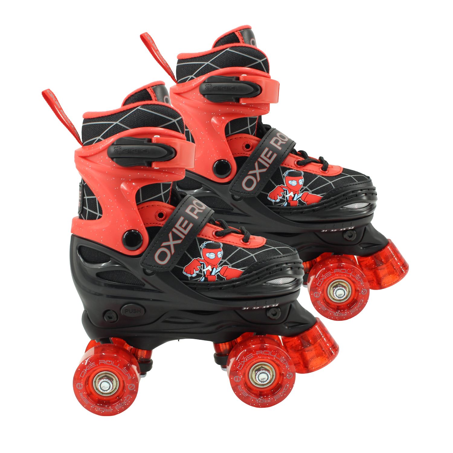 Patines oxie roller ajustable S 31-34 oxie pro rojo negro