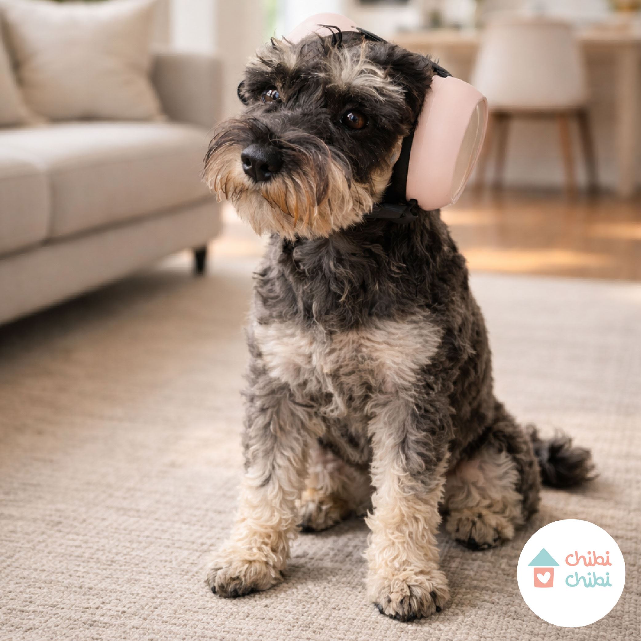 Orejeras anti ruido rosadas para perritos
