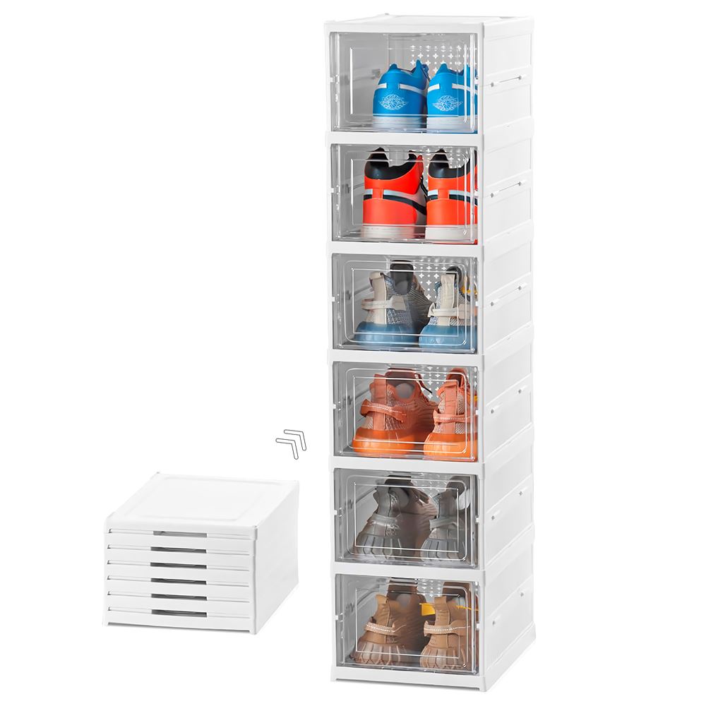 Zapatero Organizador Apilable De Plastico Para Closet Zapatos 6 niveles 24  pare