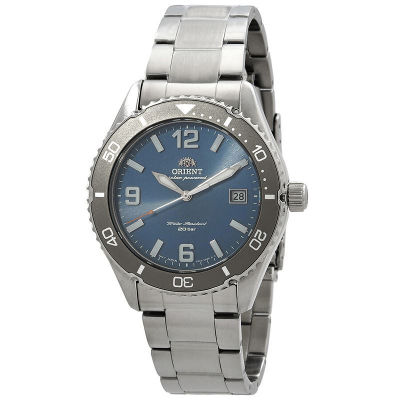 Orient Sport Solar Cuarzo Esfera Azul Acero Inoxidable Diver RA-WJ0002L10B