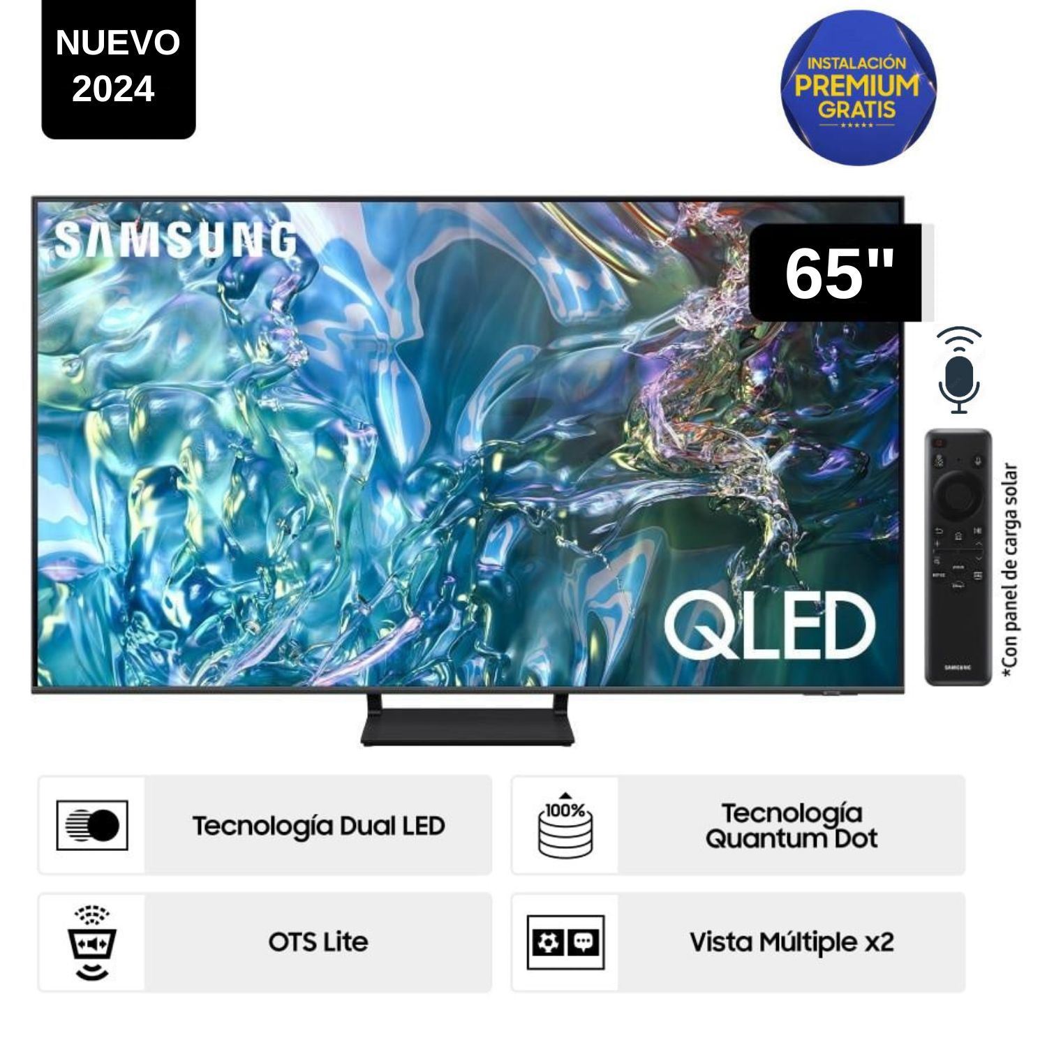 Televisor Samsung 65" QLED Tizen OS Smart Tv 4K QN65Q60DAGXPE - Año 2024