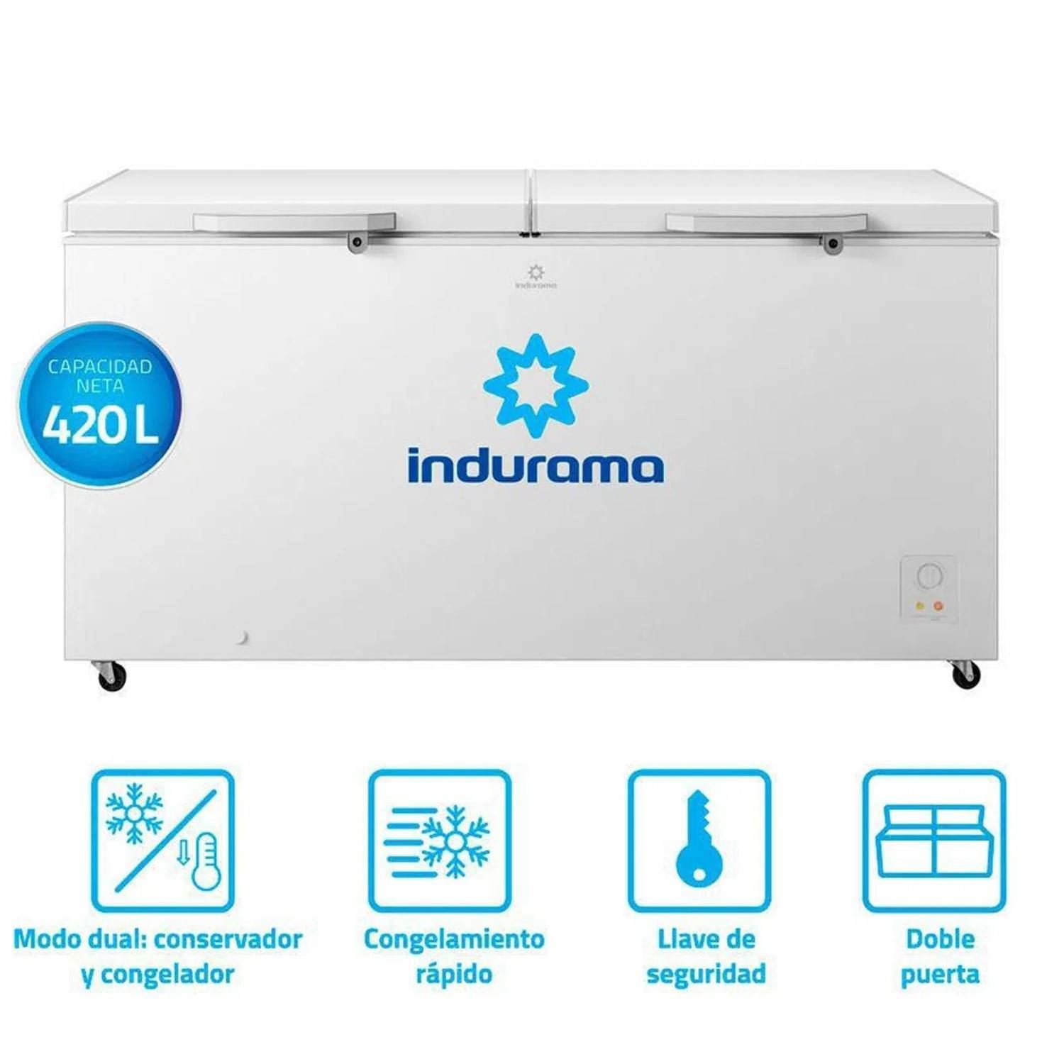Congeladora Indurama Defrost 420L CI-420BL Blanco