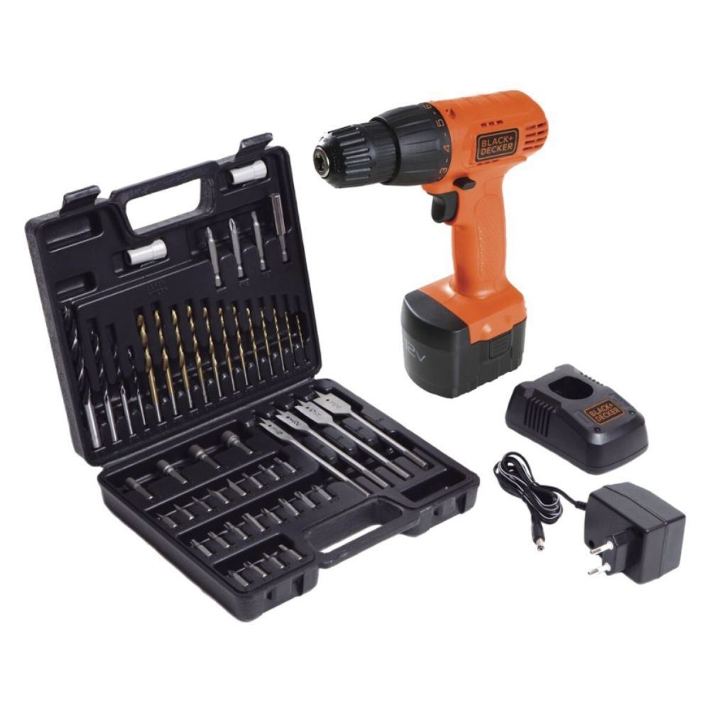 Taladro Atornillador 3/8" 12V + 50 Accs Black + Decker CD121K50-B2C