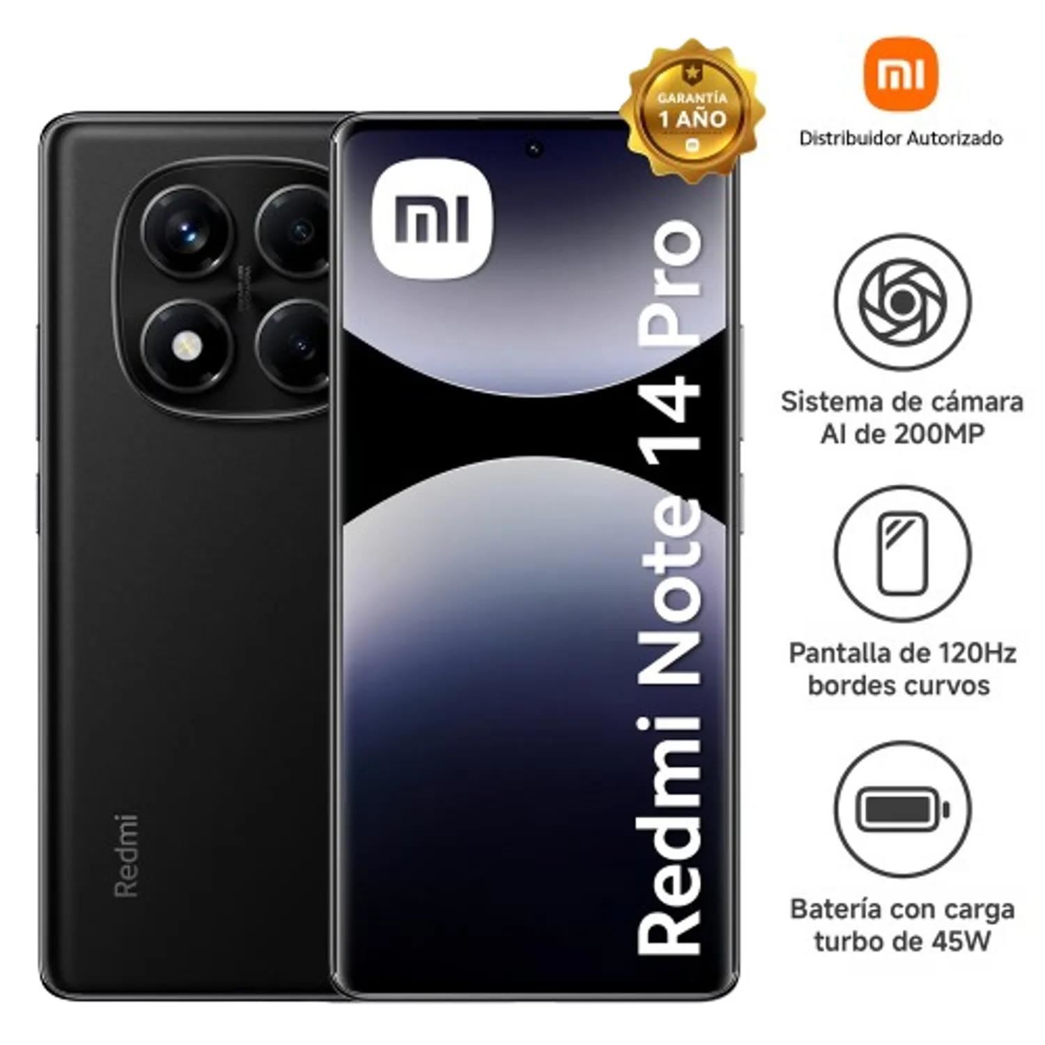 Celular Xiaomi Redmi Note 14 Pro 5G 256GB + 8GB RAM - Negro