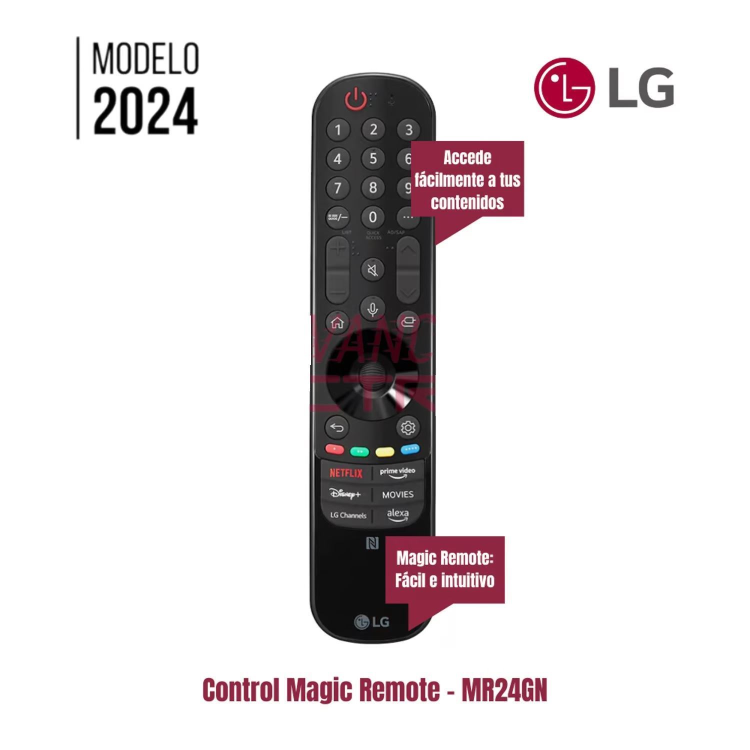 Control LG Magic Remote MR24GN con Botón Alexa y LG Channels – Modelo 2024