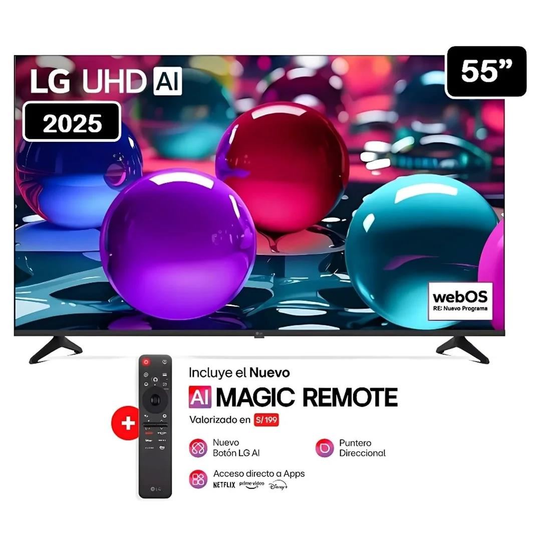 TV LG 55" LED UHD 4K Thinq AI 55UA7300PSB Modelo 2025 Incluye Control Magic