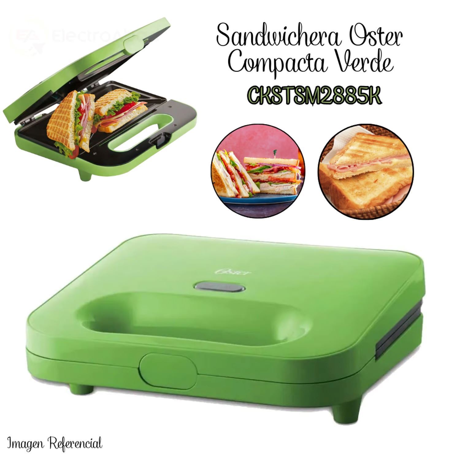 Sandwichera Compacta Oster CKSTSM2885KV - Verde