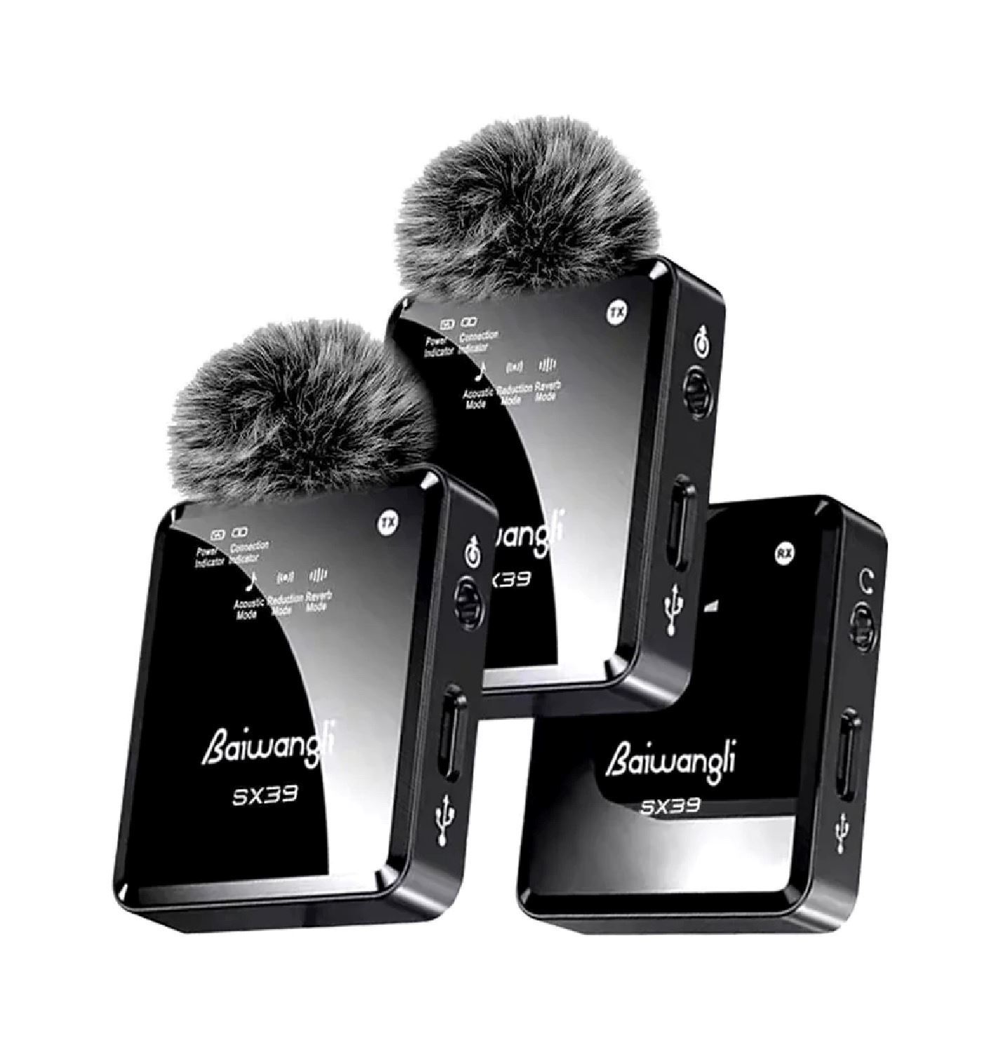 Micrófonos Inalámbricos DUAL SX39 Compatibles con Tipo C, iOS Cámaras DSLR, Equipos de Sonido