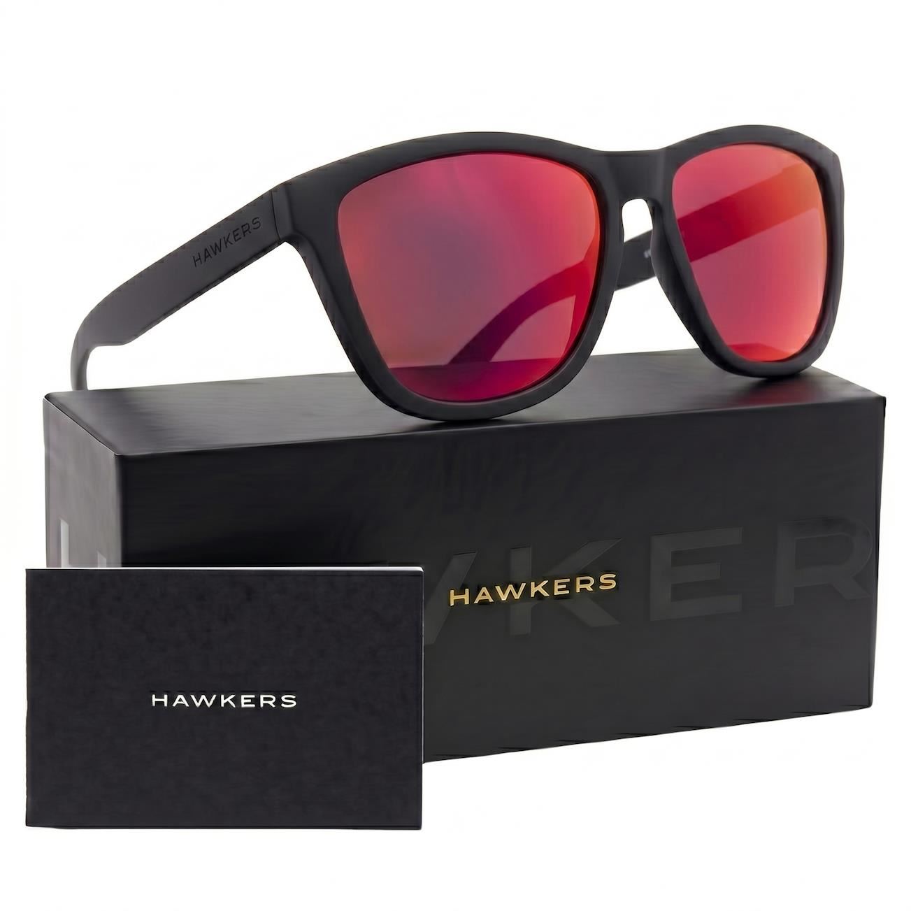 Lentes de Sol Hawkers One OTR48 Negro Mate Rojo Espejado Talla 54mm
