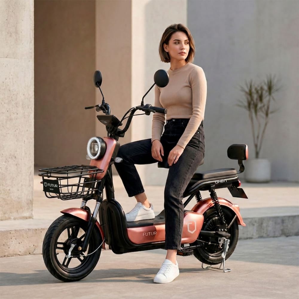 Bicimoto Eléctrica OXEN de Litio, 25kmh, 35km, 350W Golden Rose
