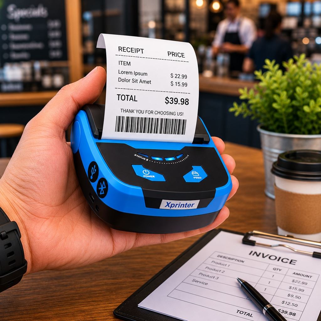 Impresora portátil térmica con bateria de tickets 80mm USB Bluetooth P810 Xprinter con sujetador