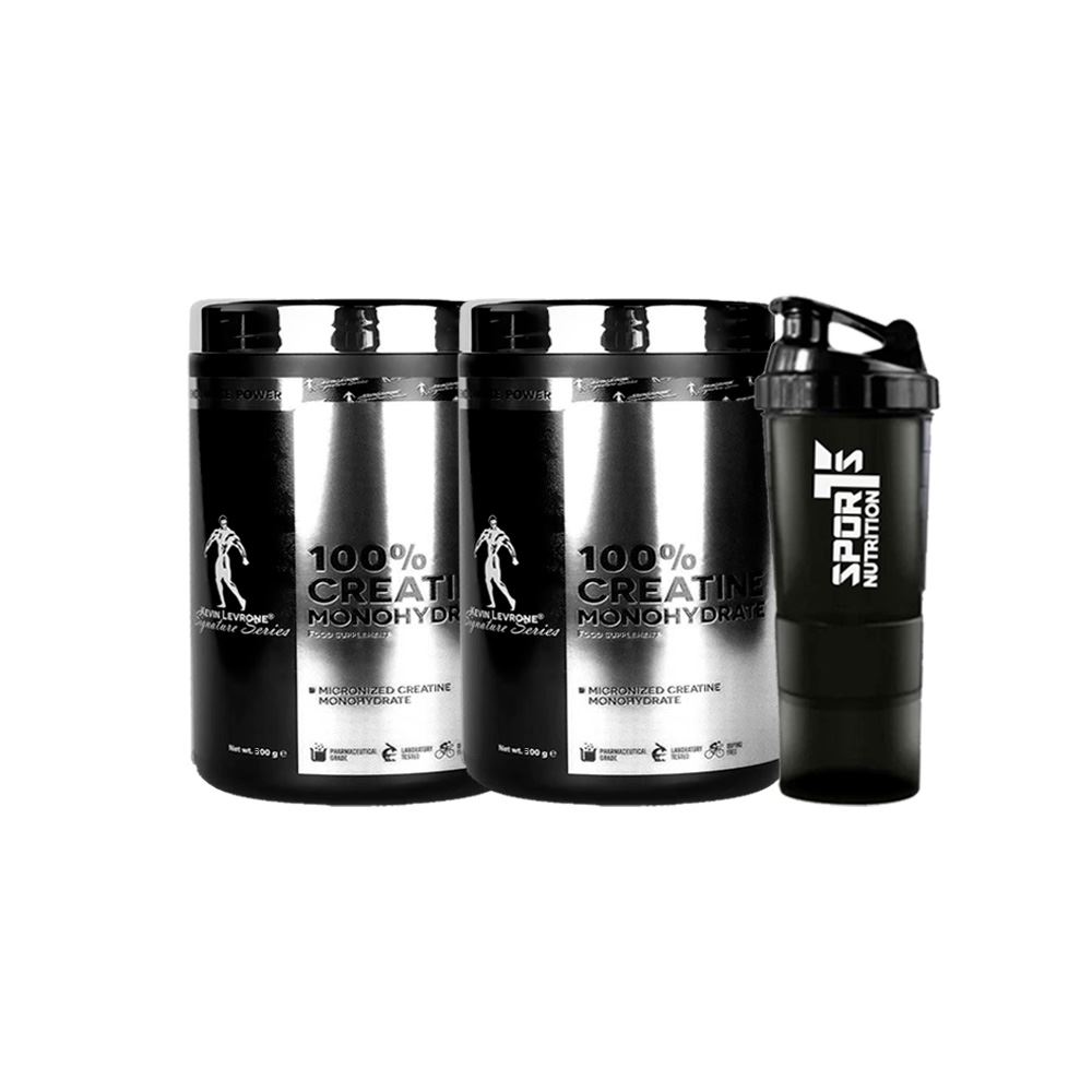 Pack 02 Creatina Monohidratada Kevin Levrone 500gr + SmartShaker