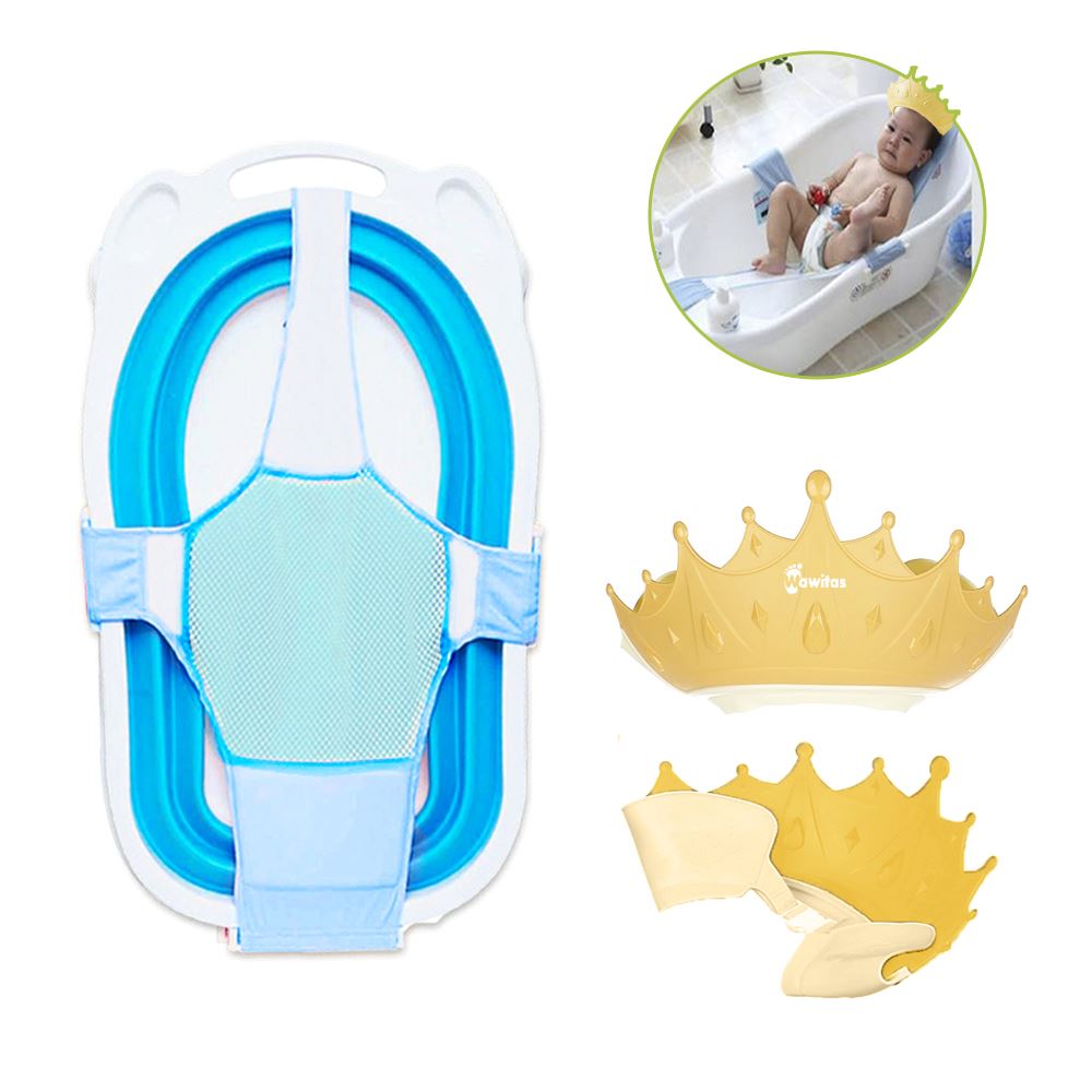 Pack Hamaca c y gorro de baño coronita amarillo para bebe