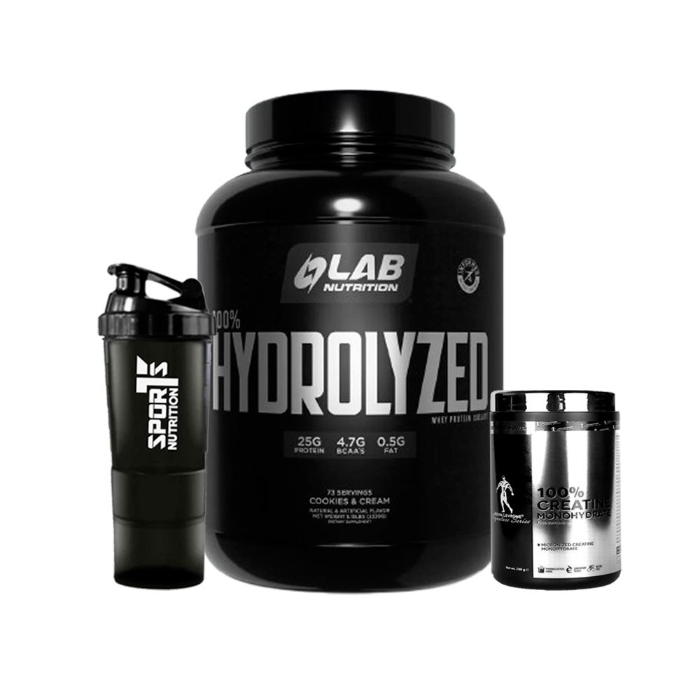 Pack 100% HYDROLYZED Cookies and Cream 5LB+1 Creatina 500gr+Smart Shaker