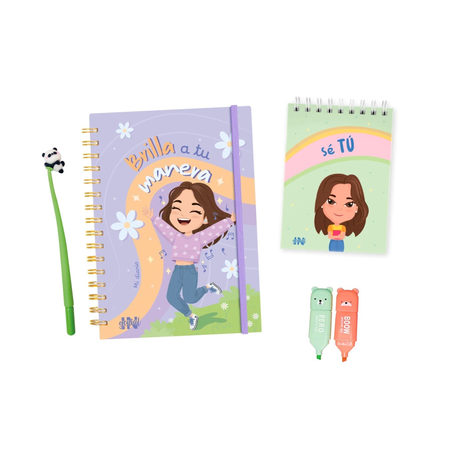 Pack Ingenial para adolescentes Ariana: diario, libreta, resaltadores y lapicero