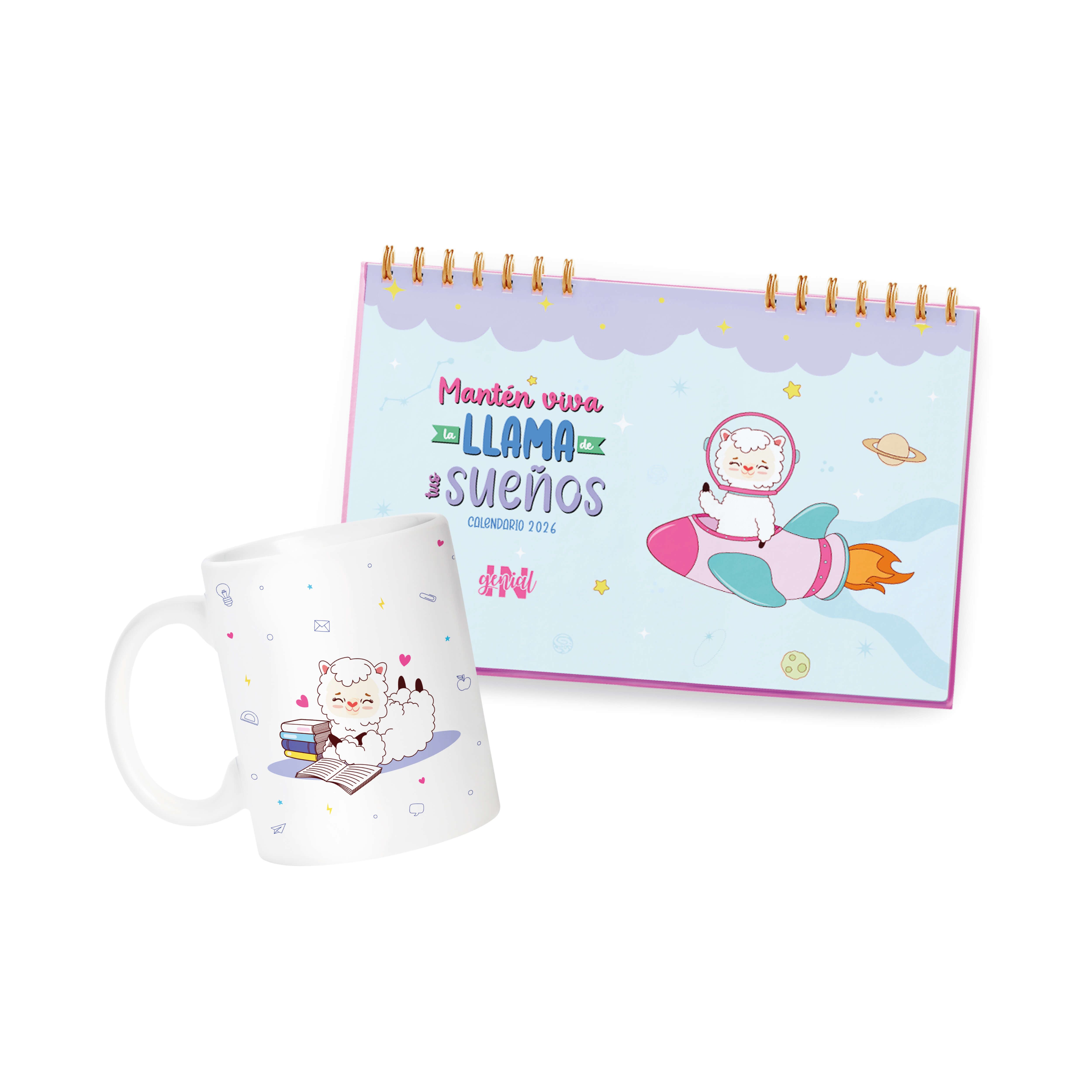 Pack Ingenial Llamistudent: Calendario 2026 + taza