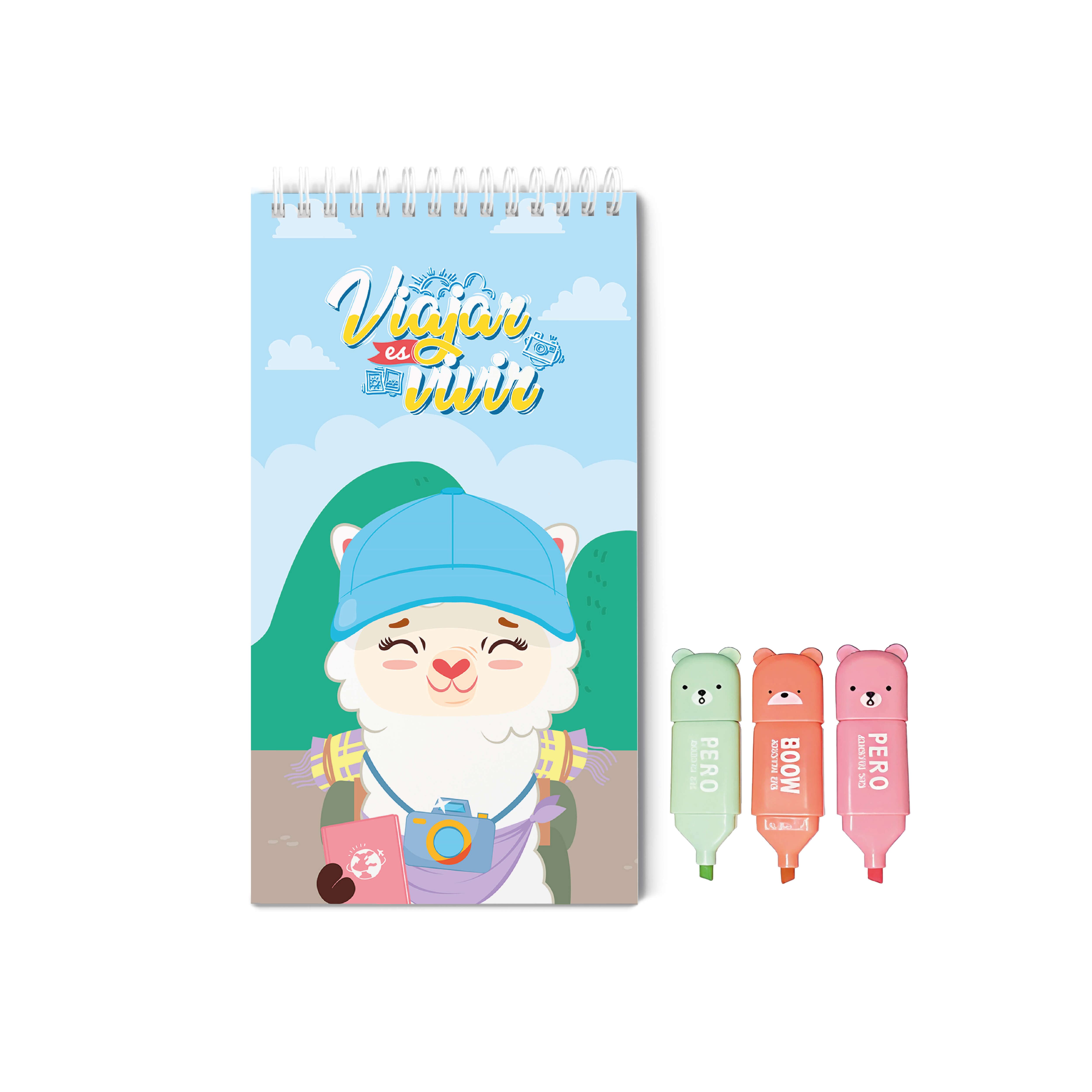 Pack Ingenial LLamiviajera: planner de viajes + set de resaltadores