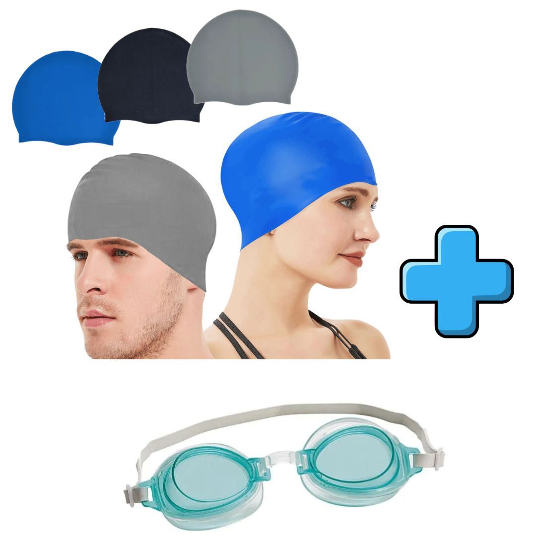KIT DE NATACIÓN  GORRO + LENTES