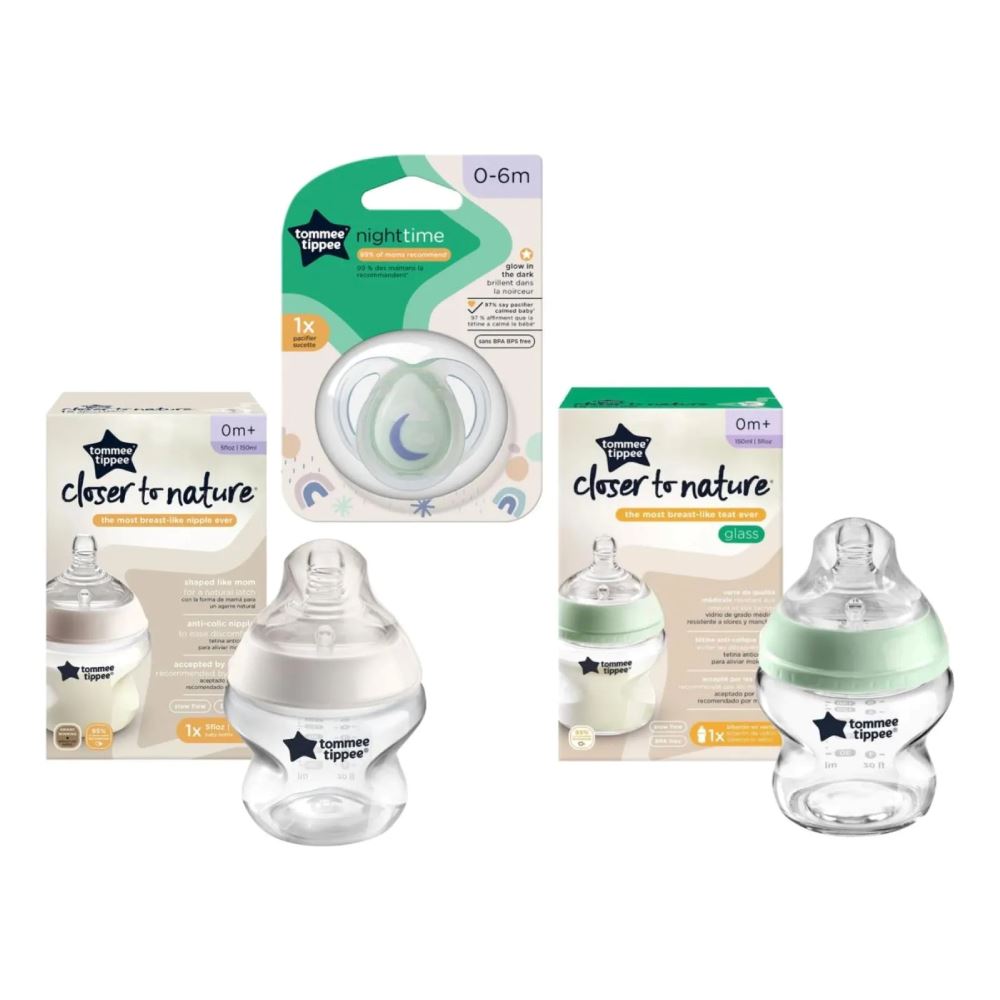 Set De Recién Nacido Tommee Tippee De 02 Biberones + Chupón