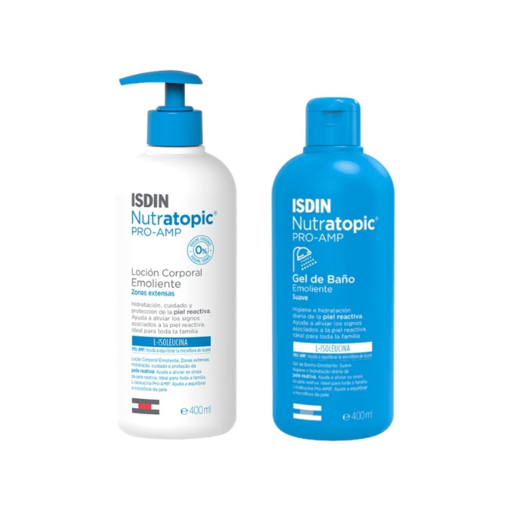 Pack Isdin Nutratopic Pro-amp Loción Emoliente Piel Reactiva + Isdin Nutratopic Pro-amp Gel De Baño