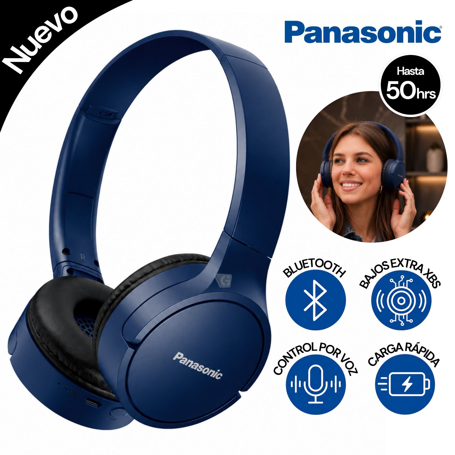 Audífono Bluetooth Panasonic RB-HF420BPUA