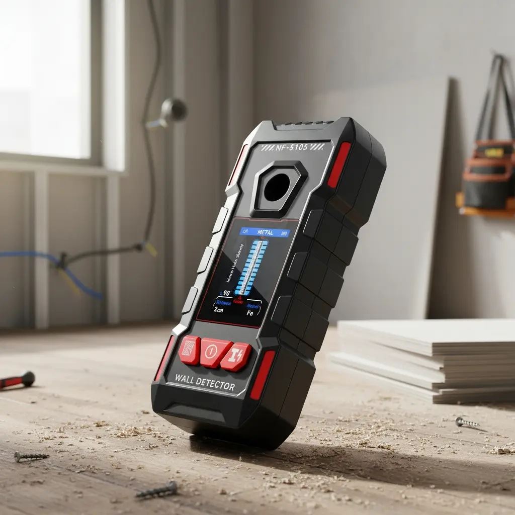 Detector de pared corriente electrica madera metal fierro construcción NF-5105 para uso personal